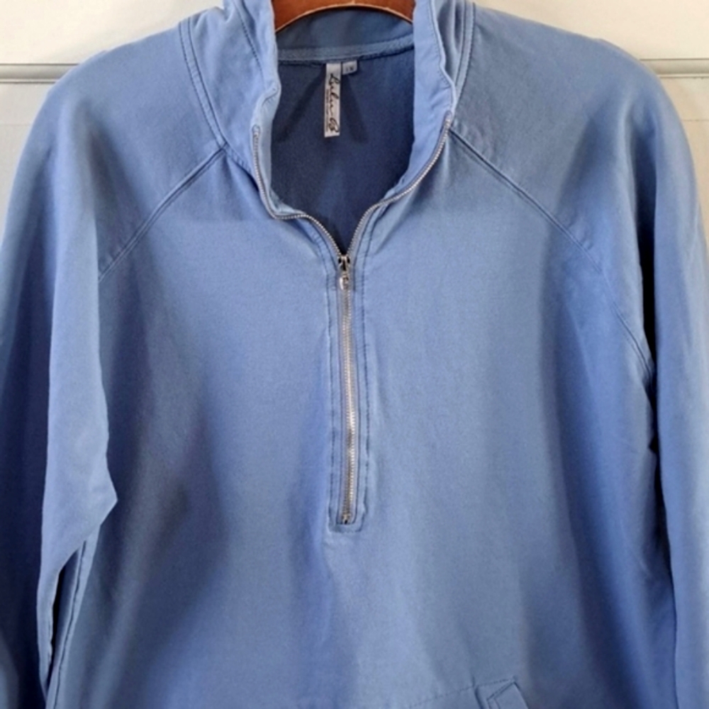 Lulu-B Light Blue Half-Zip Pullover Sweatshirt - Picture 2 of 11